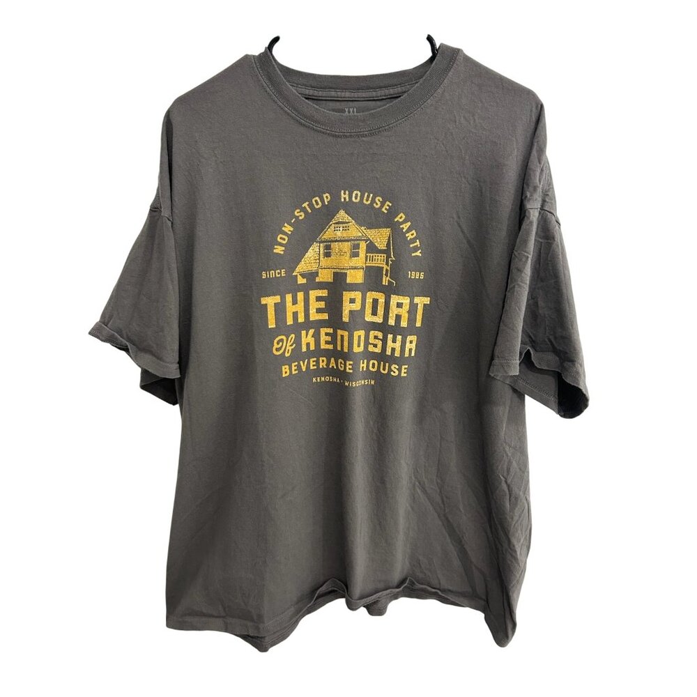 The Port Of Kenosha Beverage House Graphic Tee Gray Sz XXL Casual Essential